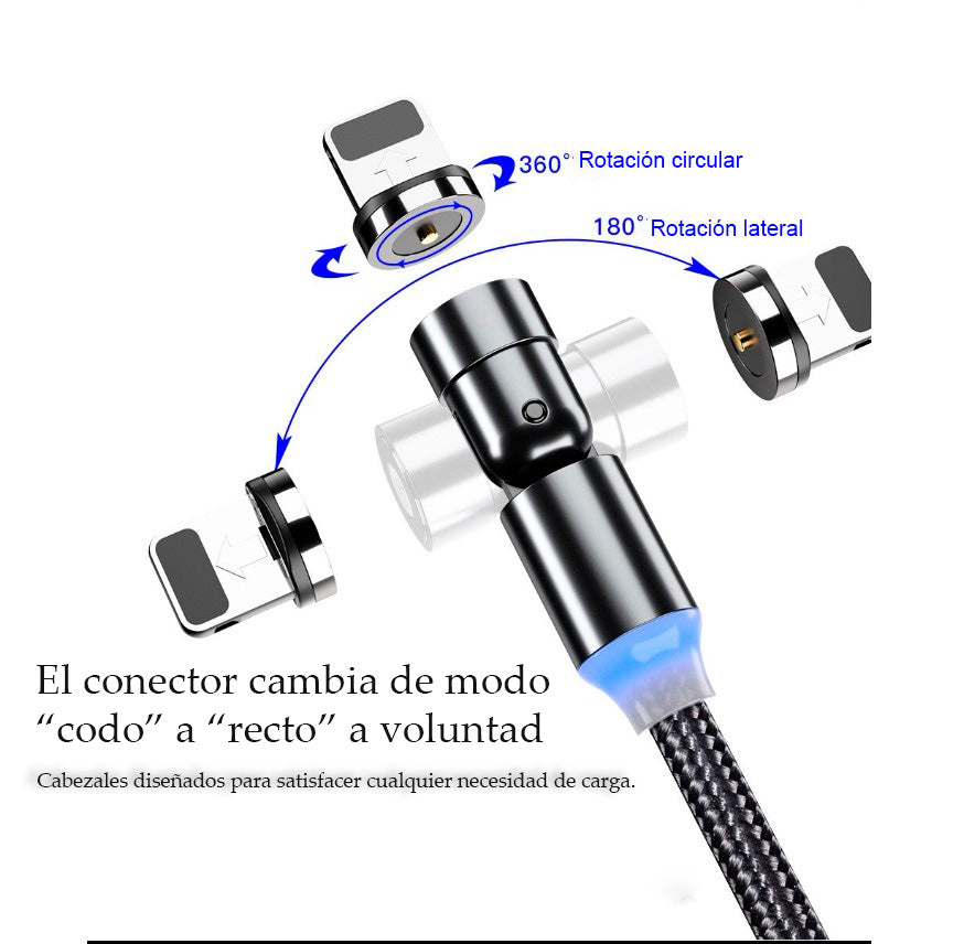 Cable de carga magnético 540º