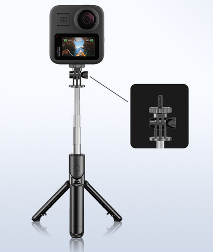 Trípode Selfie stick con control remoto y luz de fondo