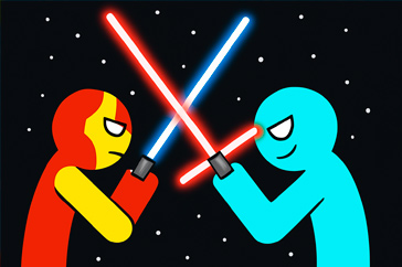 Battle of the red and blue agents - Portada oficial